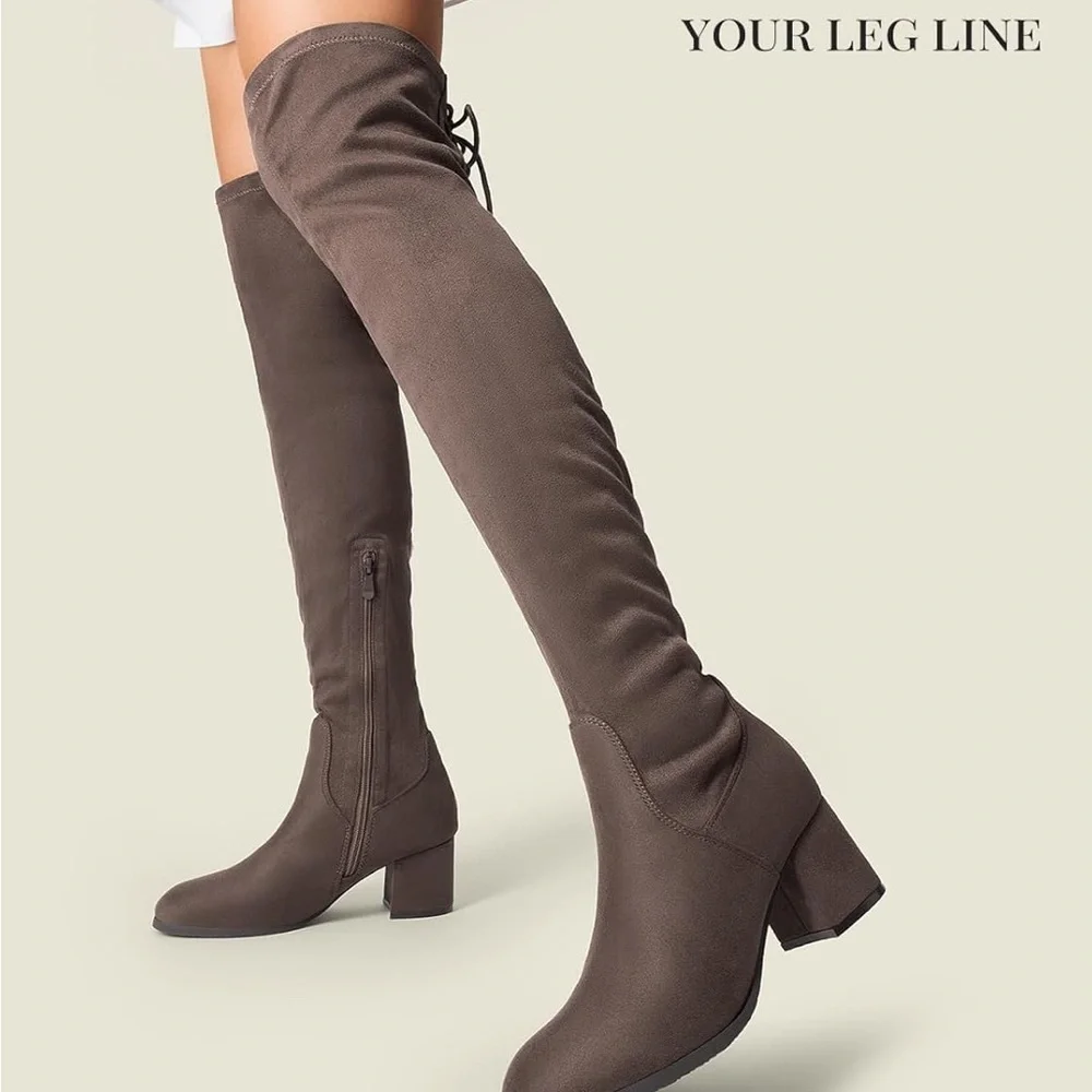 Dream Pairs Laurence Over‎ The Knee Thigh High Chunky Heel Boots Sz 9.5 EUC